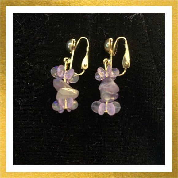 3/$20 Hand Crafted BEADED Dangle HANDMADE Crystal CLIP ON EARRINGS - Picture 1 of 1